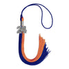 Royal Blue/Orange Graduation Tassel with Silver Bling Charm by Wholesale Grad Supply