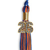Royal Blue/Orange Mixed Color Graduation Tassel with Gold Bling Charm by Wholesale Grad Supply