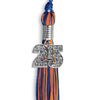 Royal Blue/Orange Mixed Color Graduation Tassel with Silver Bling Charm by Wholesale Grad Supply