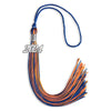 Royal Blue/Orange Mixed Color Graduation Tassel with Silver Bling Charm by Wholesale Grad Supply