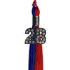 Royal Blue/Red Graduation Tassel with Black Bling Charm by Wholesale Grad Supply