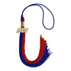 Royal Blue/Red Graduation Tassel with Gold Bling Charm by Wholesale Grad Supply