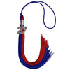 Royal Blue/Red Graduation Tassel with Silver Bling Charm by Wholesale Grad Supply
