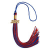 Royal Blue/Red Mixed Color Graduation Tassel with Gold Bling Charm by Wholesale Grad Supply