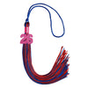 Royal Blue/Red Mixed Color Graduation Tassel with Pink Bling Charm by Wholesale Grad Supply