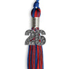 Royal Blue/Red Mixed Color Graduation Tassel with Silver Bling Charm by Wholesale Grad Supply