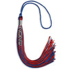 Royal Blue/Red Mixed Color Graduation Tassel with Stacked Silver Date Drop by Wholesale Grad Supply