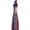 Royal Blue/Red Mixed Color Graduation Tassel with Stacked Silver Date Drop by Wholesale Grad Supply
