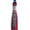Royal Blue/Red Mixed Color Graduation Tassel with Stacked Silver Date Drop by Wholesale Grad Supply