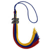 Royal Blue/Red/Gold Graduation Tassel with Black Bling Charm by Wholesale Grad Supply