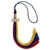 Royal Blue/Red/Gold Graduation Tassel with Gold Bling Charm by Wholesale Grad Supply