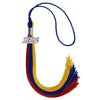 Royal Blue/Red/Gold Graduation Tassel with Silver Bling Charm by Wholesale Grad Supply
