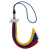 Royal Blue/Red/Gold Graduation Tassel with Silver Bling Charm by Wholesale Grad Supply