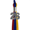 Royal Blue/Red/Gold Graduation Tassel with Silver Bling Charm by Wholesale Grad Supply