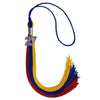 Royal Blue/Red/Gold Graduation Tassel with Silver Bling Charm by Wholesale Grad Supply