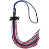 Royal Blue/Red/White Mixed Color Graduation Tassel with Black Bling Charm by Wholesale Grad Supply