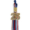 Royal Blue/Red/White Mixed Color Graduation Tassel with Gold Bling Charm by Wholesale Grad Supply