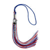Royal Blue/Red/White Tassel with Photo Frame Charm and Stacked Date Drop by Wholesale Grad Supply