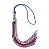 Royal Blue/Red/White Tassel with Photo Frame Charm and Stacked Date Drop by Wholesale Grad Supply