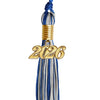 Royal Blue/Silver Mixed Color Graduation Tassel with Gold Bling Charm by Wholesale Grad Supply