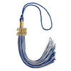 Royal Blue/Silver Mixed Color Graduation Tassel with Gold Bling Charm by Wholesale Grad Supply