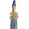 Royal Blue/Silver Mixed Color Graduation Tassel with Gold Bling Charm by Wholesale Grad Supply
