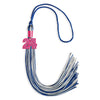 Royal Blue/Silver Mixed Color Graduation Tassel with Pink Bling Charm by Wholesale Grad Supply