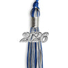 Royal Blue/Silver Mixed Color Graduation Tassel with Silver Bling Charm by Wholesale Grad Supply