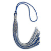 Royal Blue/Silver Mixed Color Graduation Tassel with Stacked Silver Date Drop by Wholesale Grad Supply