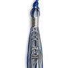 Royal Blue/Silver Mixed Color Graduation Tassel with Stacked Silver Date Drop by Wholesale Grad Supply