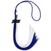 Royal Blue/White Graduation Tassel with Black Bling Charm by Wholesale Grad Supply