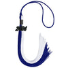 Royal Blue/White Graduation Tassel with Black Bling Charm by Wholesale Grad Supply