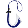 Royal Blue/White Graduation Tassel with Black Bling Charm by Wholesale Grad Supply