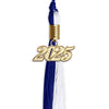 Royal Blue/White Graduation Tassel with Gold Bling Charm by Wholesale Grad Supply