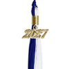 Royal Blue/White Graduation Tassel with Gold Bling Charm by Wholesale Grad Supply