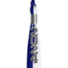 Royal Blue/White Graduation Tassel with Silver Stacked Date Drop by Wholesale Grad Supply