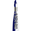 Royal Blue/White Graduation Tassel with Silver Stacked Date Drop by Wholesale Grad Supply