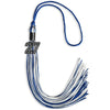 Royal Blue/White Mixed Color Graduation Tassel with Black Bling Charm by Wholesale Grad Supply