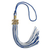 Royal Blue/White Mixed Color Graduation Tassel with Gold Bling Charm by Wholesale Grad Supply