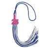 Royal Blue/White Mixed Color Graduation Tassel with Pink Bling Charm by Wholesale Grad Supply