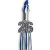 Royal Blue/White Mixed Color Graduation Tassel with Silver Bling Charm by Wholesale Grad Supply