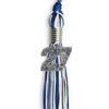 Royal Blue/White Mixed Color Graduation Tassel with Silver Bling Charm by Wholesale Grad Supply