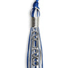 Royal Blue/White Mixed Color Graduation Tassel with Stacked Silver Date Drop by Wholesale Grad Supply