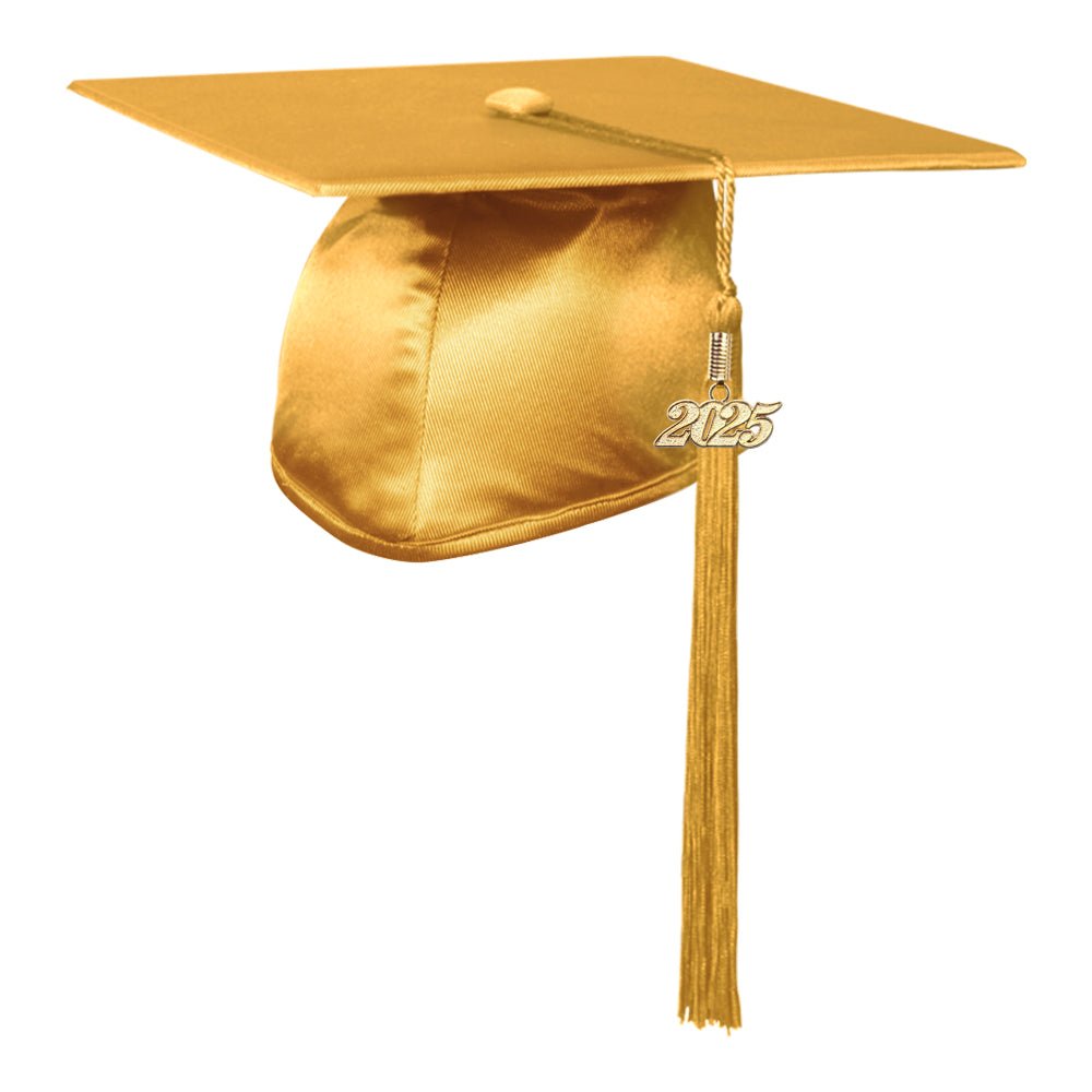 Shiny Antique Gold Graduation Cap & Tassel by Wholesale Grad Supply