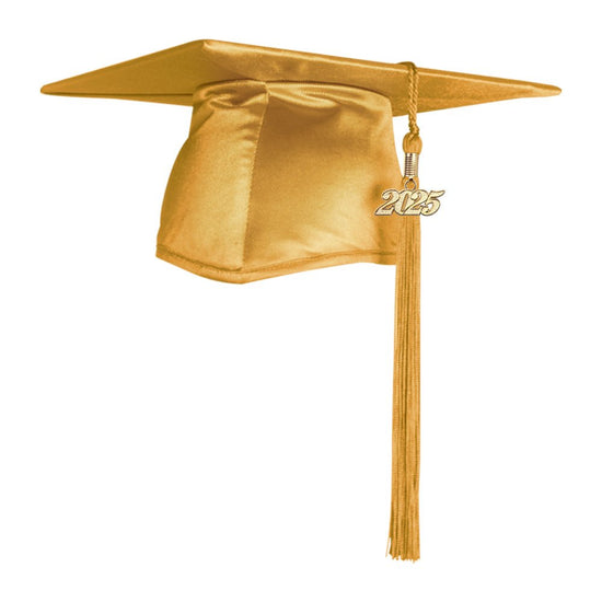 Shiny Antique Gold Graduation Cap & Tassel by Wholesale Grad Supply