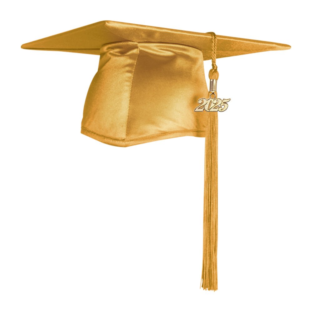Shiny Antique Gold Graduation Cap & Tassel by Wholesale Grad Supply