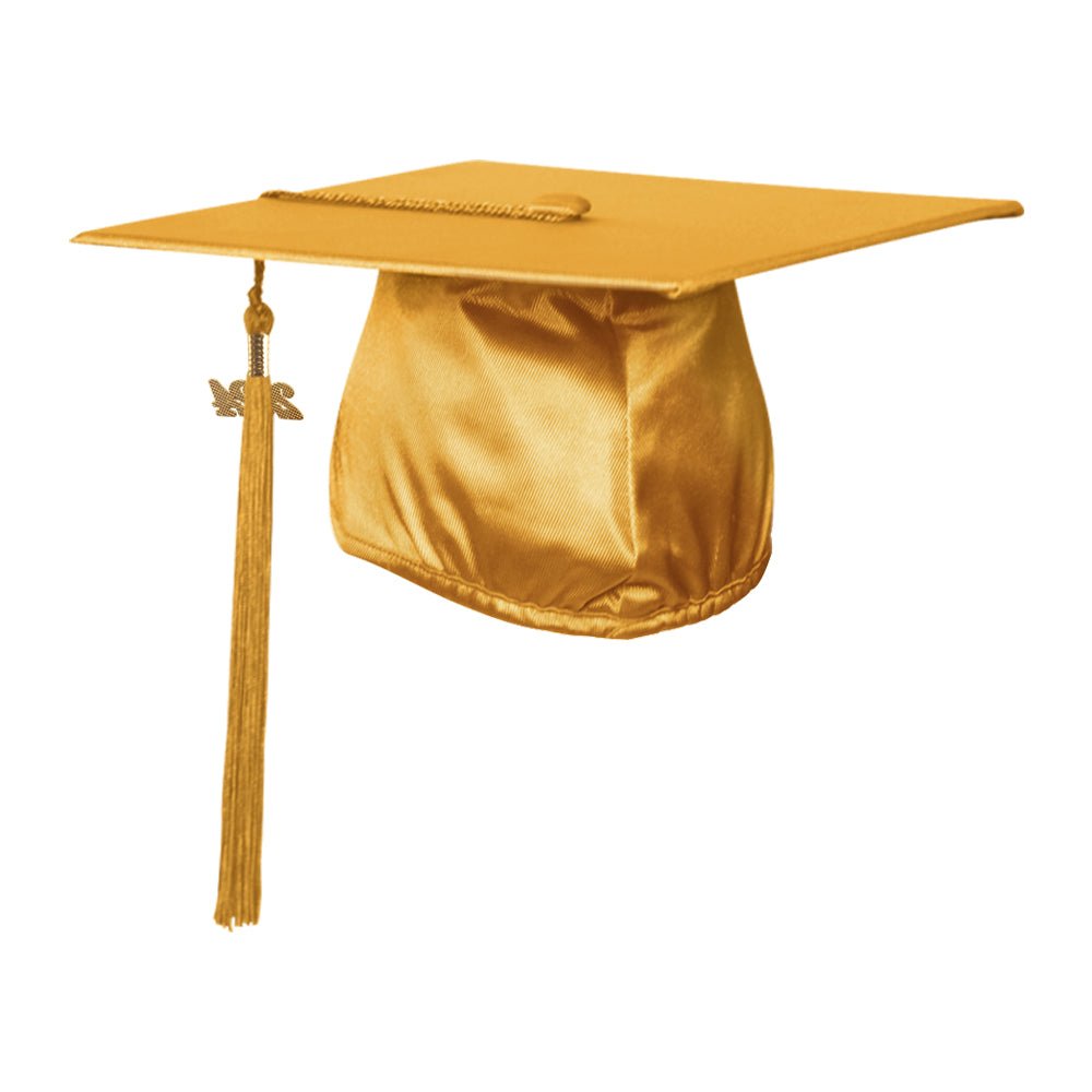 Shiny Antique Gold Graduation Cap & Tassel by Wholesale Grad Supply