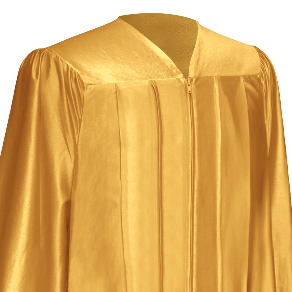 Shiny Antique Gold Graduation Gown by Wholesale Grad Supply
