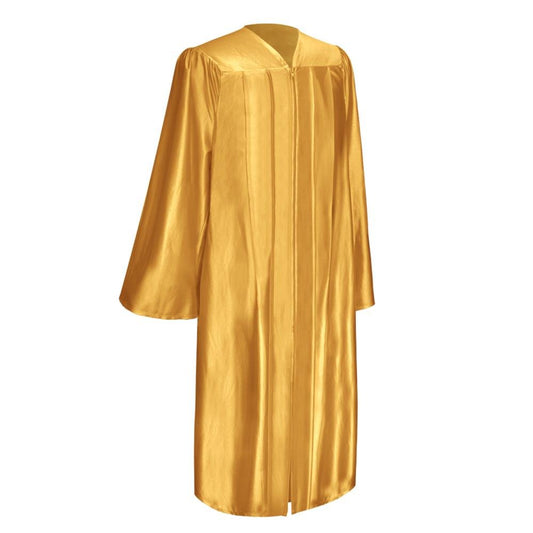 Shiny Antique Gold Graduation Gown & Cap by Wholesale Grad Supply