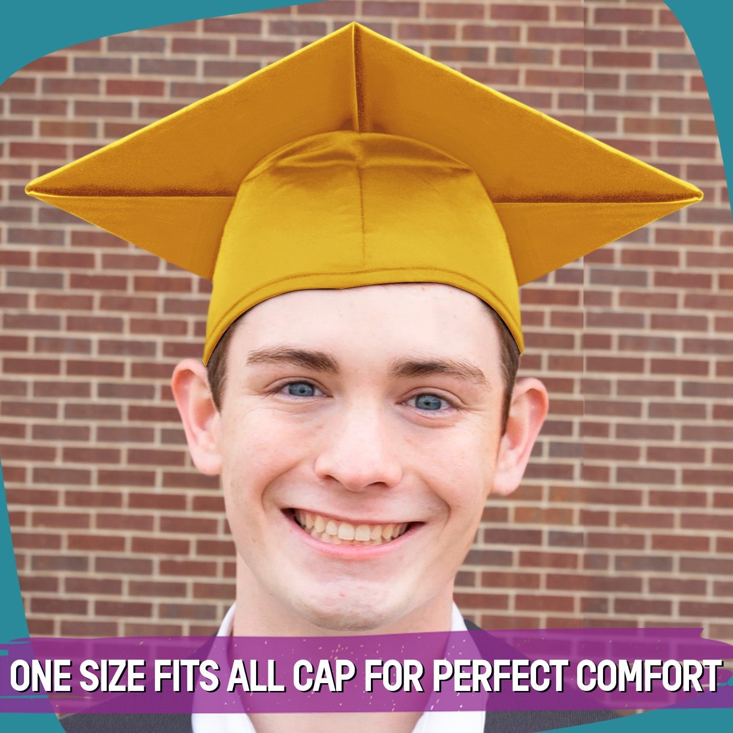 Shiny Antique Gold Graduation Gown & Cap by Wholesale Grad Supply